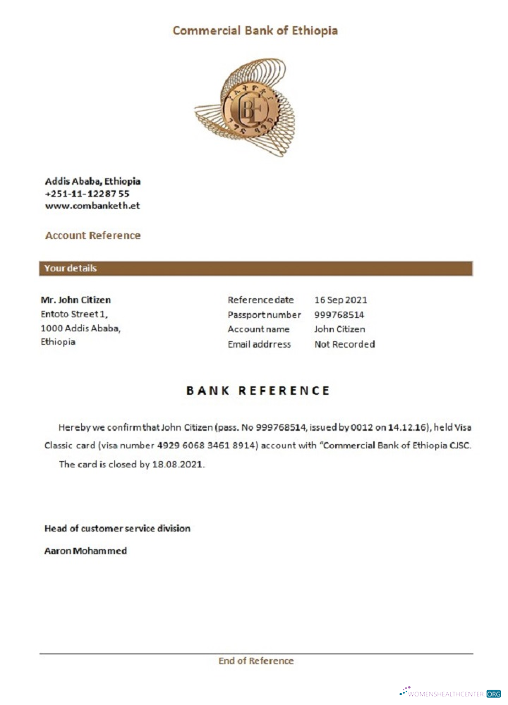 Download Ethiopia Commercial Bank closure reference Photoshop template